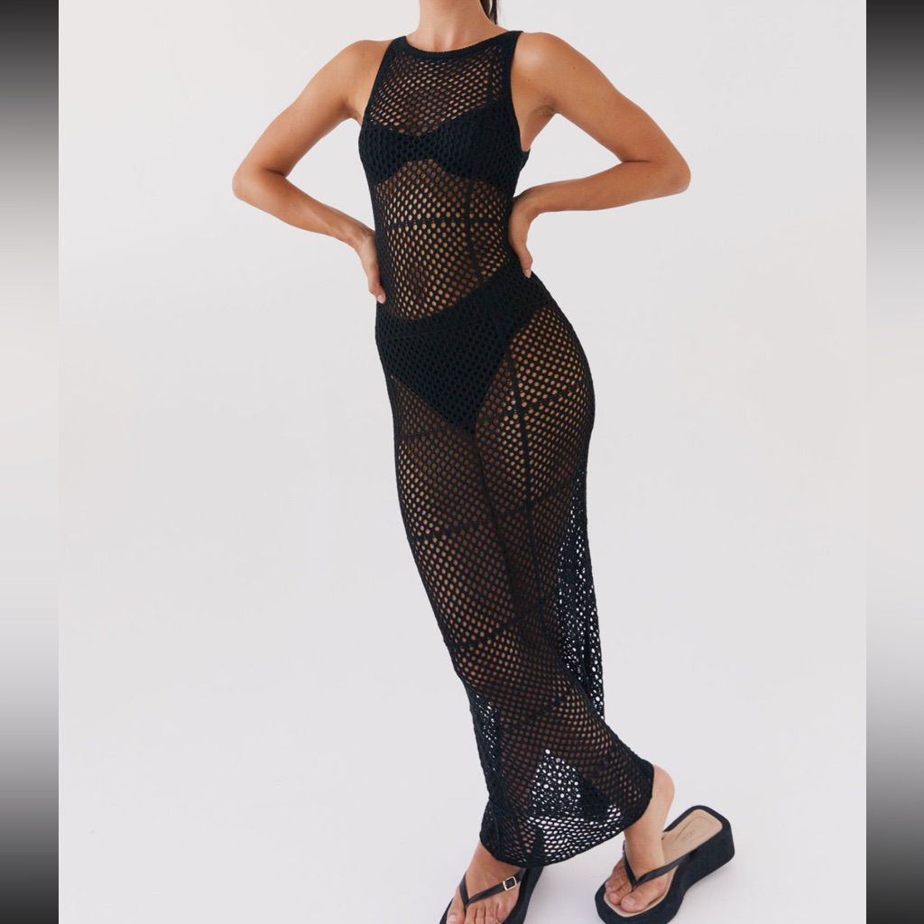 Peppermayo Nightwaves Crotchet Maxi Dress